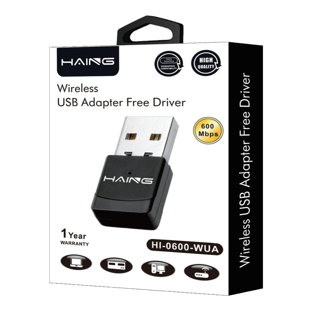 [GAE-0108] HAING HI-0600-WUA Wireless USB Adapter, USB WiFi Adapter, Dual band 600Mbps, 2.4+5GHz, 802.11ac