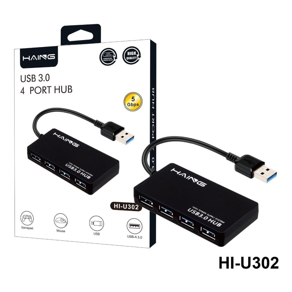 [GAE-0114] HAING USB 4 Port Hub, 4 x USB 3.0, up to 5Gbps