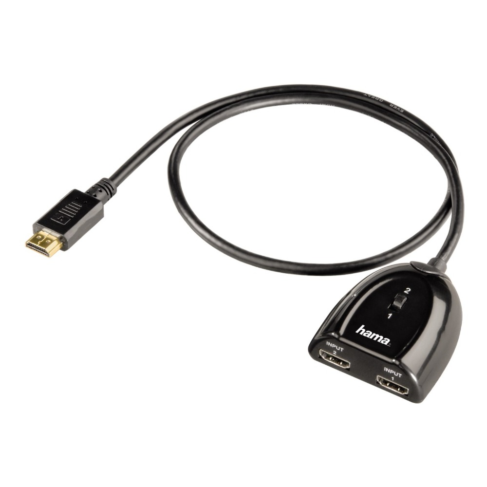 [GAE-0157] Hama HDMI Switcher 2x1, HDMI Switch, 2 inputs to 1 output, gold-plated