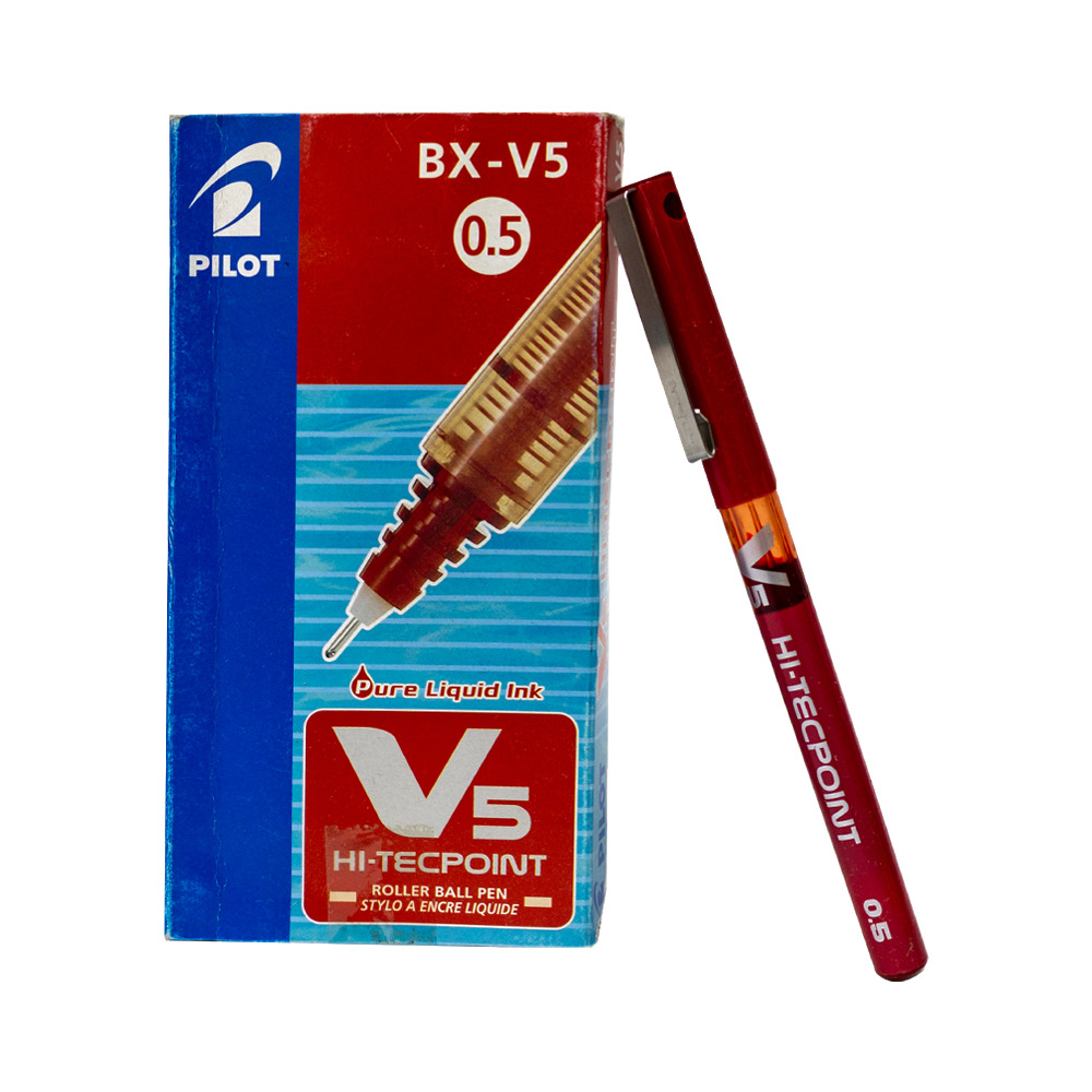 [ASN-0334] قلم Pilot V5 Hi-Tecpoint (قياسي, أحمر)