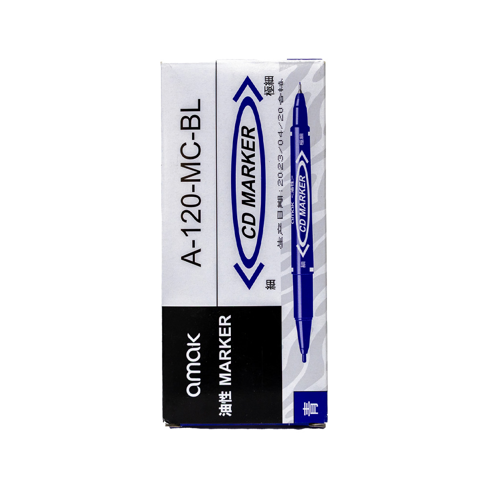 [ASN-0938] قلم ماركر ثابت Amak Double Sided (أزرق)
